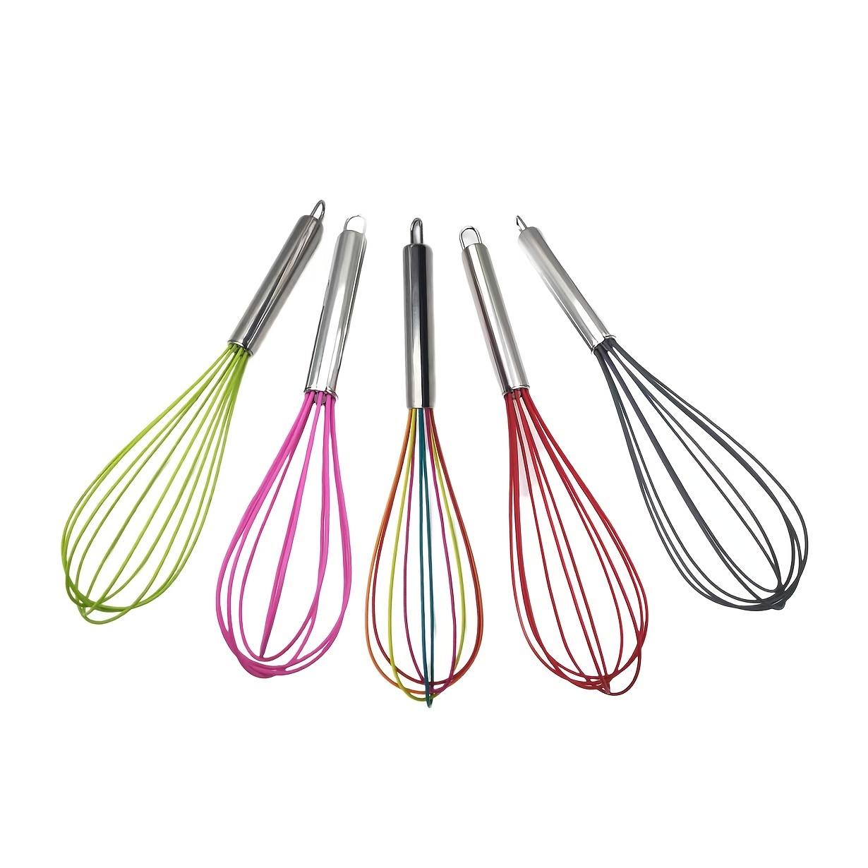Silicone Balloon Whisk, Perfect for Non-Stick Cookware, Milk and Egg Beater  Blender, Heat Resistant Kitchen Whisks - red 