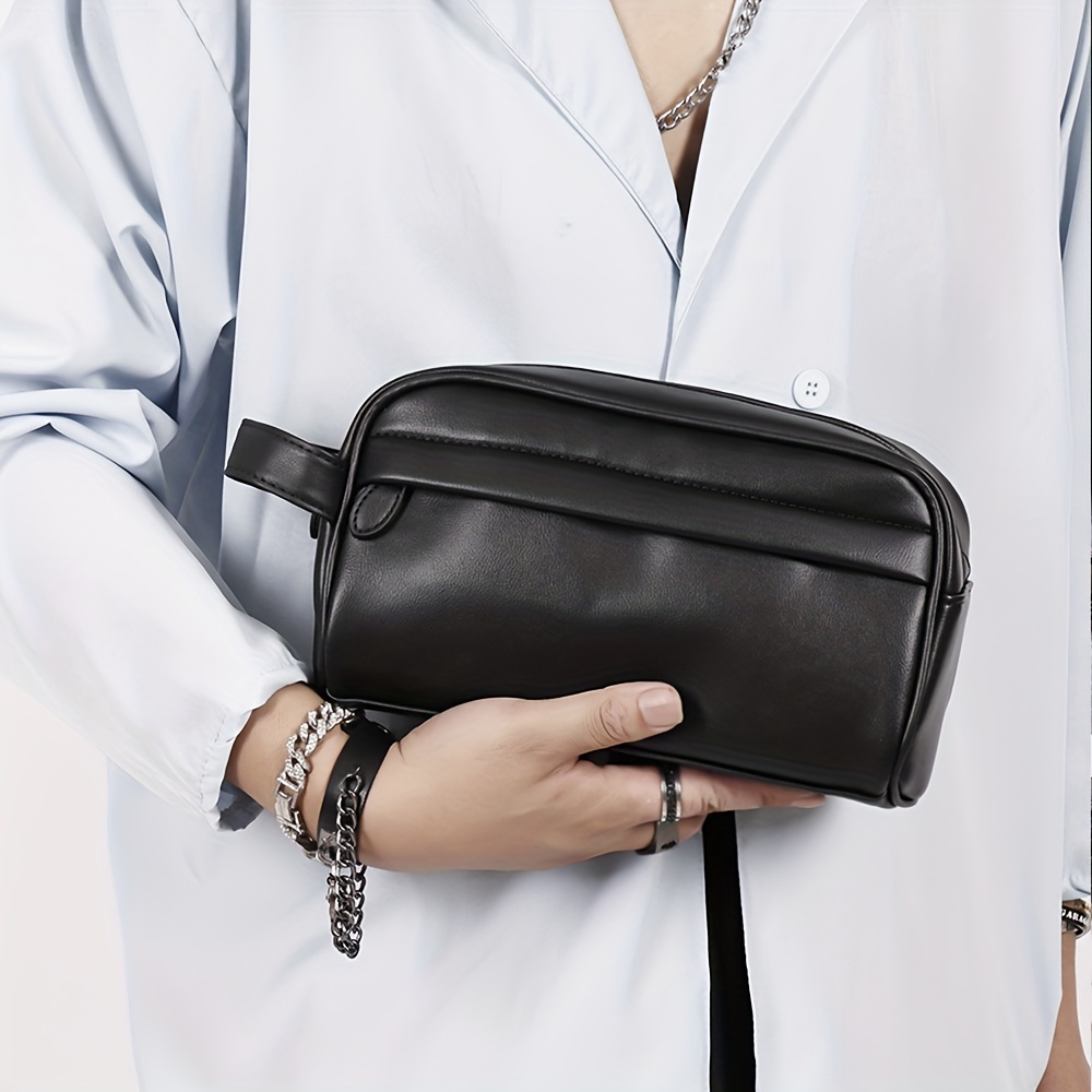 Men's Business Clutch Bag Portable Cosmetic Case Toiletry Bag