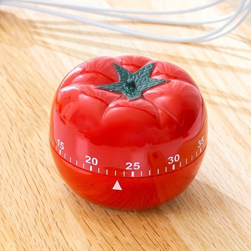 1pc, Cute Kitchen Timer, Cartoon Tomato Shaped 60 Minutes Mechanical Timer,  Mechanical Timer For Cooking,Sports,Beauty,Study, Kitchen Accessories, Dor