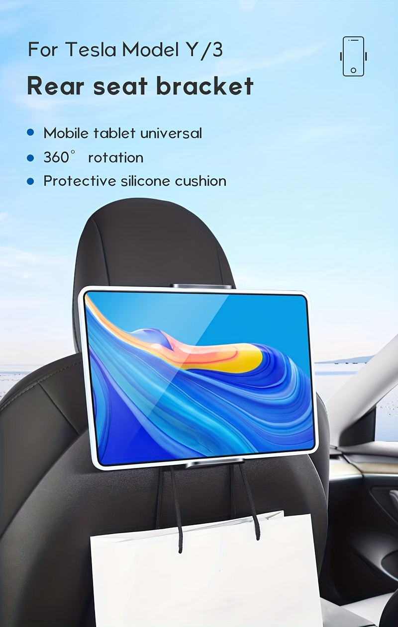 For Tesla Model 3 Y Back Seat Phone Holder Hook 360 Degree Rotate Stand  Auto Headrest Bracket For Tablet PC iPad Mini Support