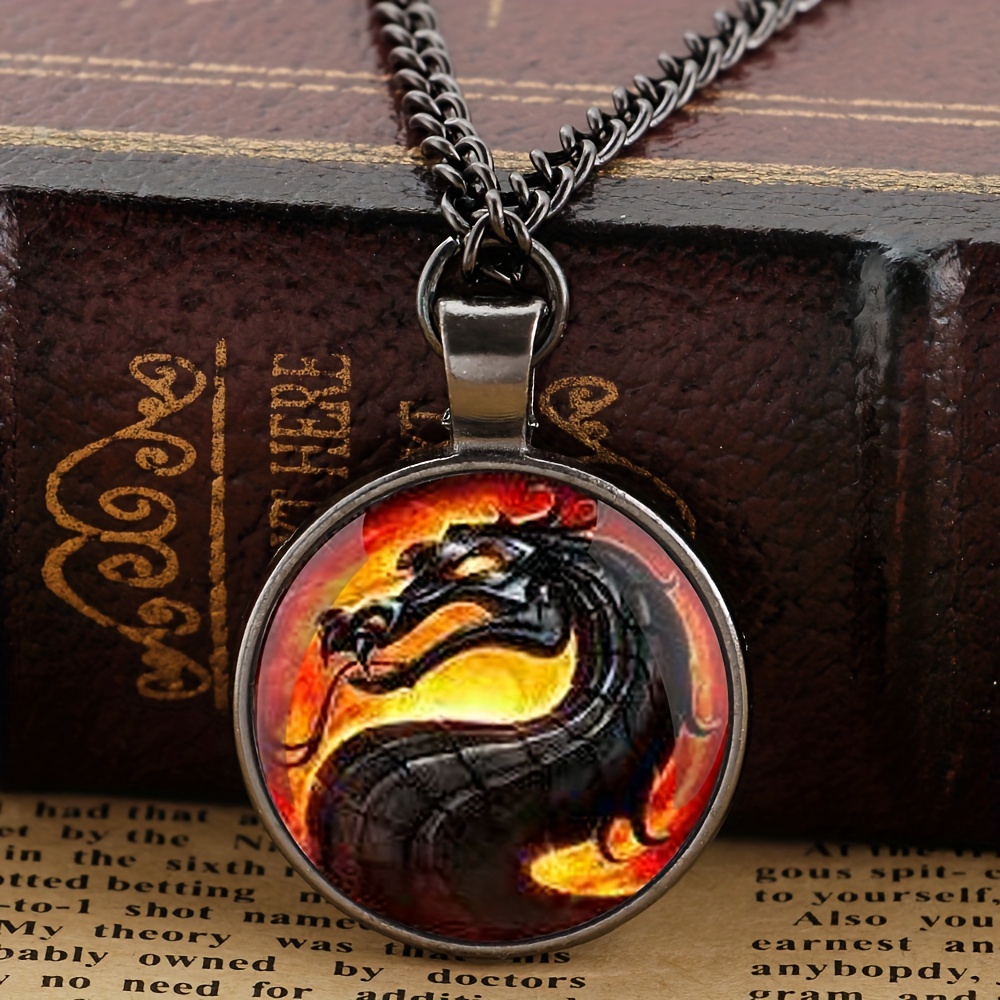 Fashion Dragon Pendant Necklace Mortal Kombat Pendants Glass - Temu