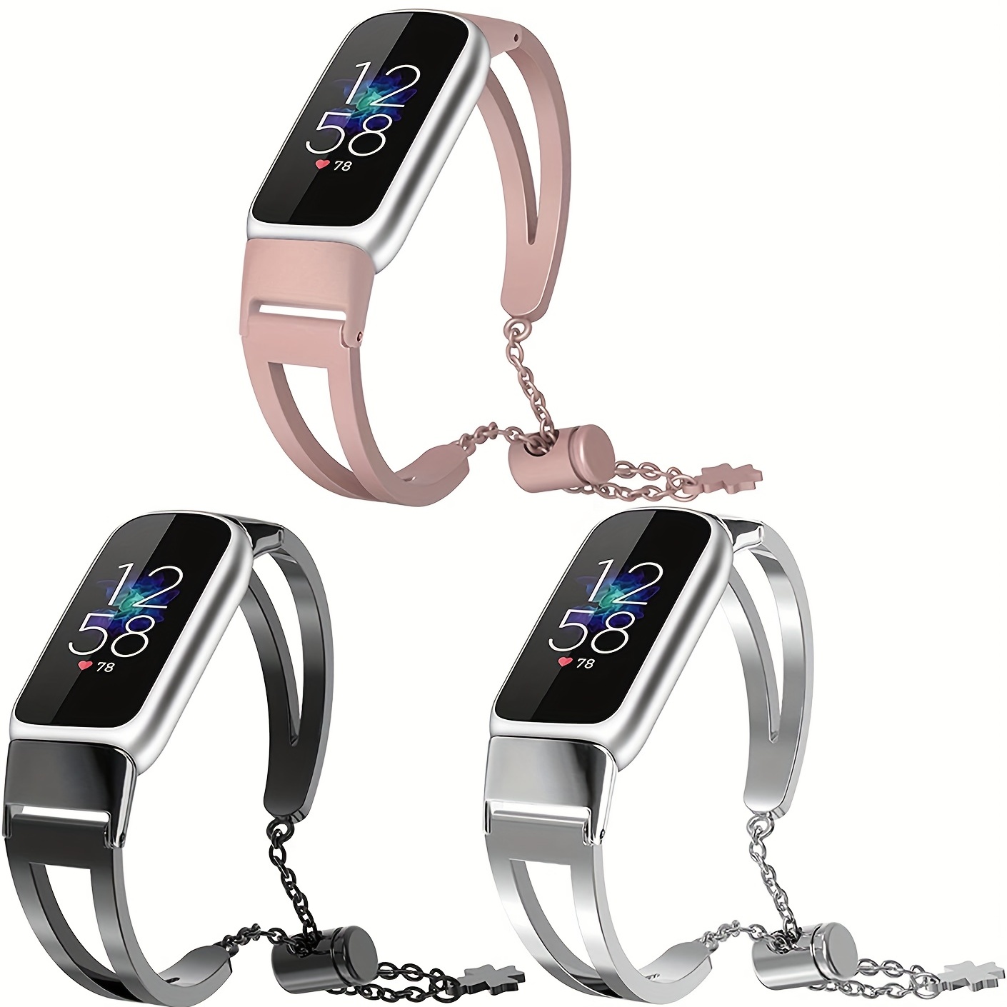 Metal Watch Band Compatible Fitbit Luxe Bracelet Bands - Temu