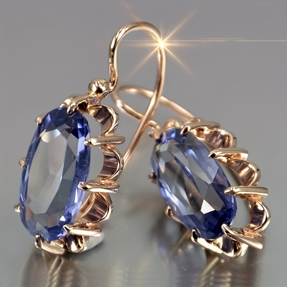 Stylish Oval Earrings With A Claw Setting, Perfect For Bridal Weddings, Engagements, And Vacation Parties