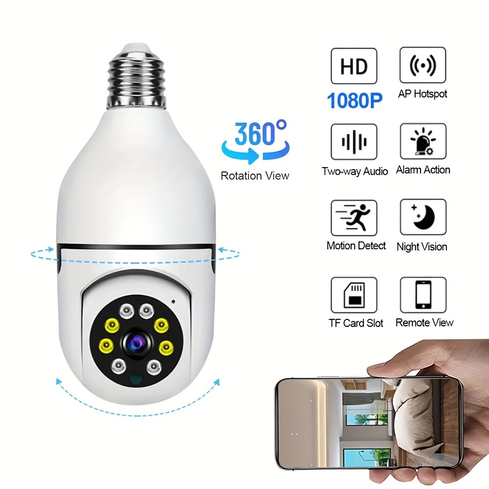 Wifi Hd 1080pbulb E27 Surveillance Camera Full Color Night 1