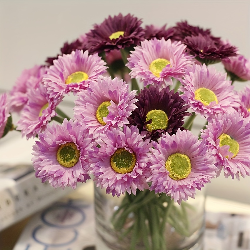 Artificial Daisy Flowers, Indoor Outside Fake Flowers, Small