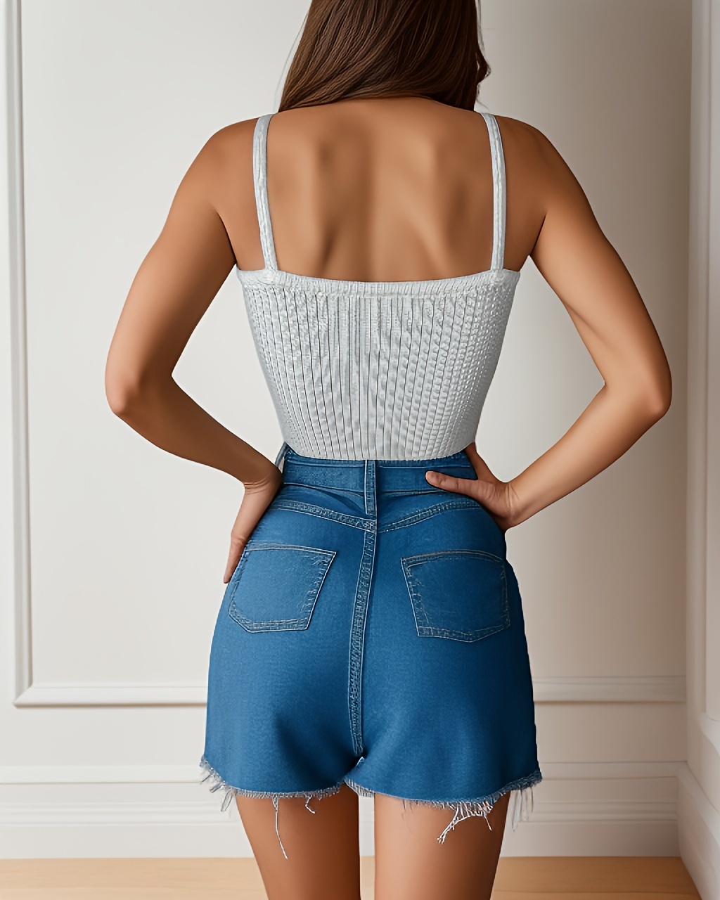 Casual Sexy Solid Color Mesh Spaghetti Strap Vest Top for Women