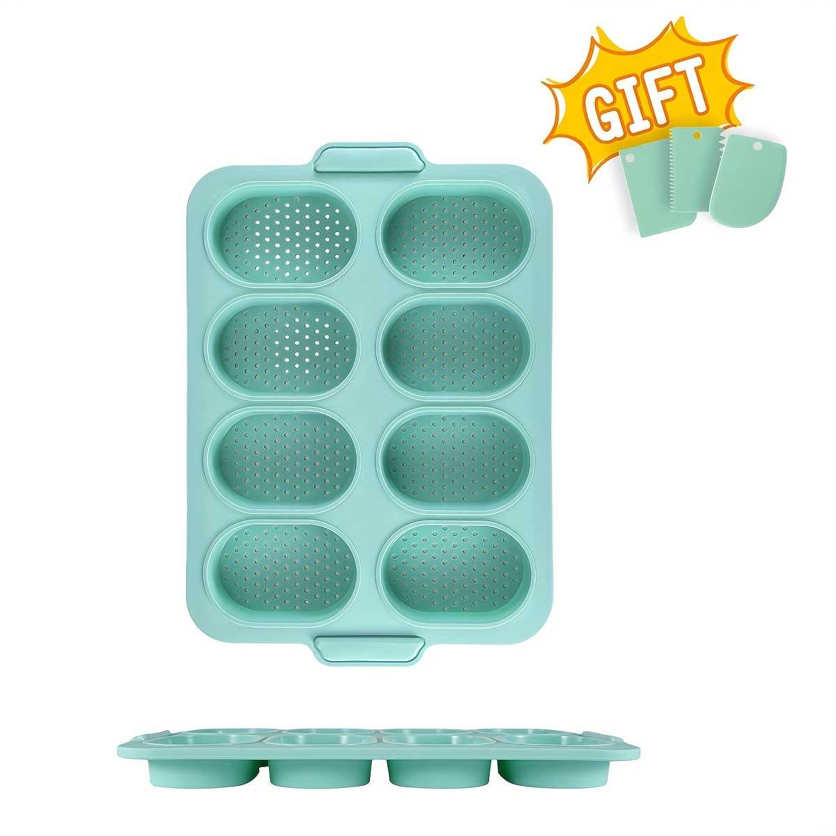 8-cavity Silicone Mini Loaf Pan - Perfect For Baking Baguettes