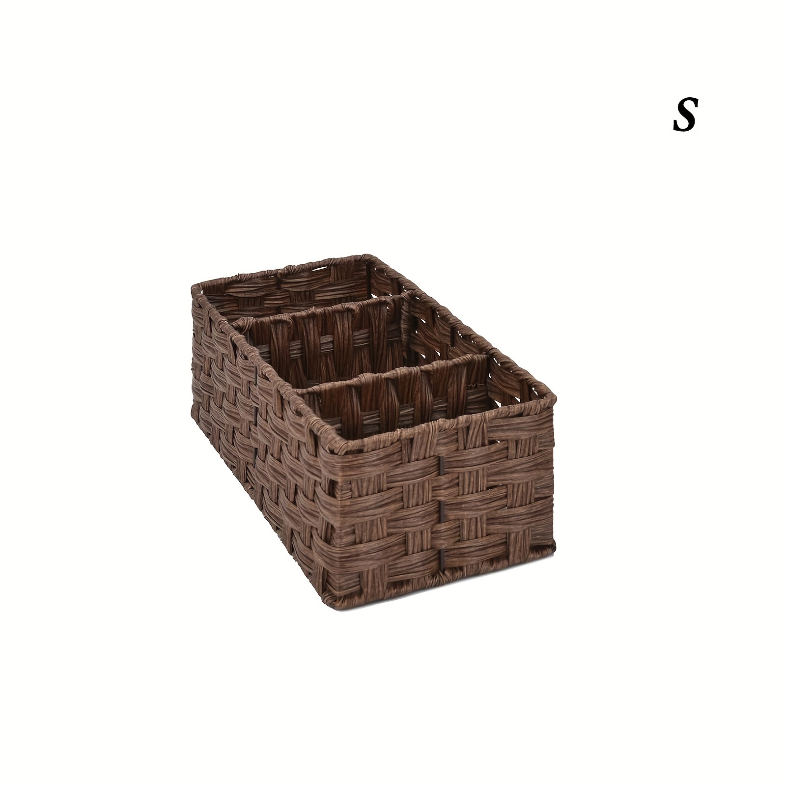 Bathroom Baskets For Organizing, Wicker Baskets For Shelves, Toilet Storage Basket  With Dividers, Small Baskets For Organizing, Basket For Back Of Toilet,  Brown, Grey - Temu