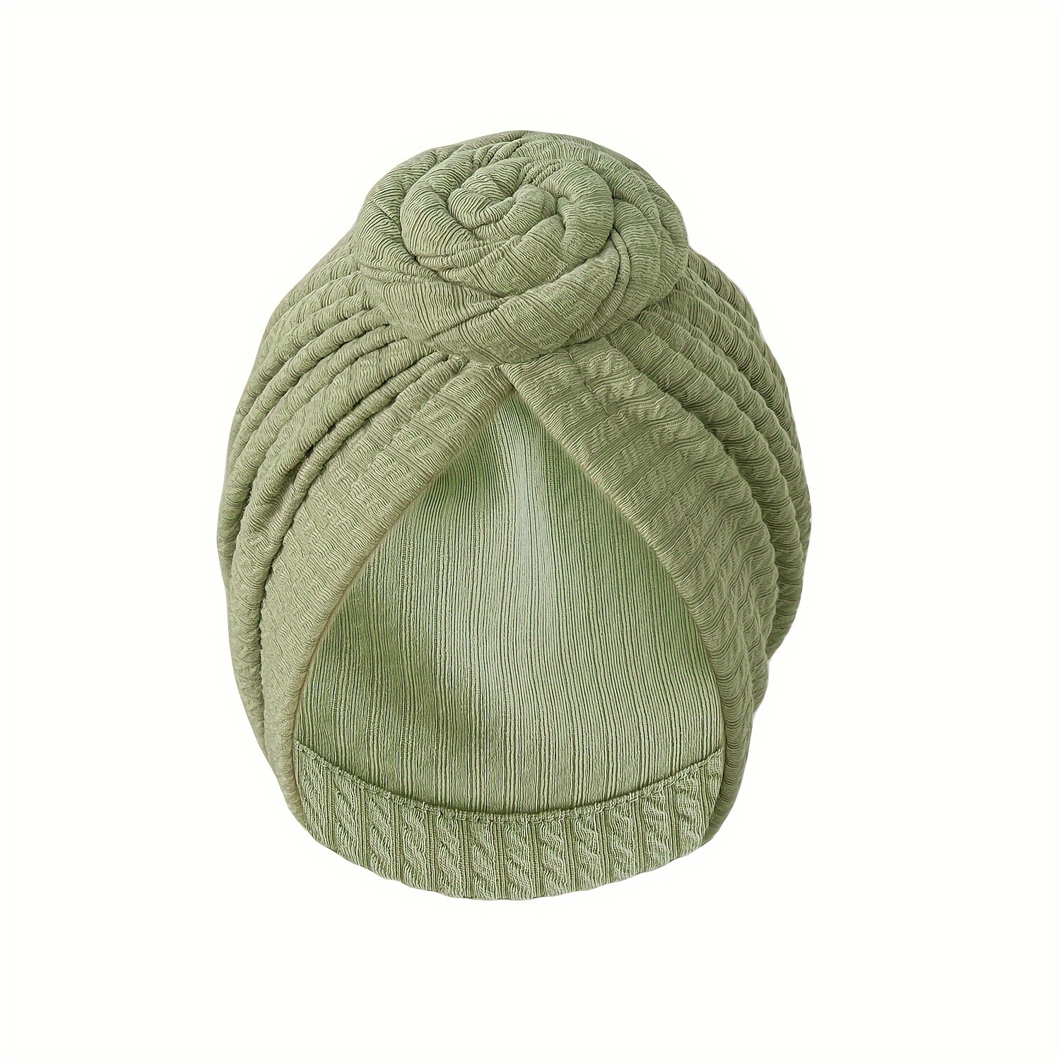elegant pre tied knot flower turban cap women soft polyester  display picture 1