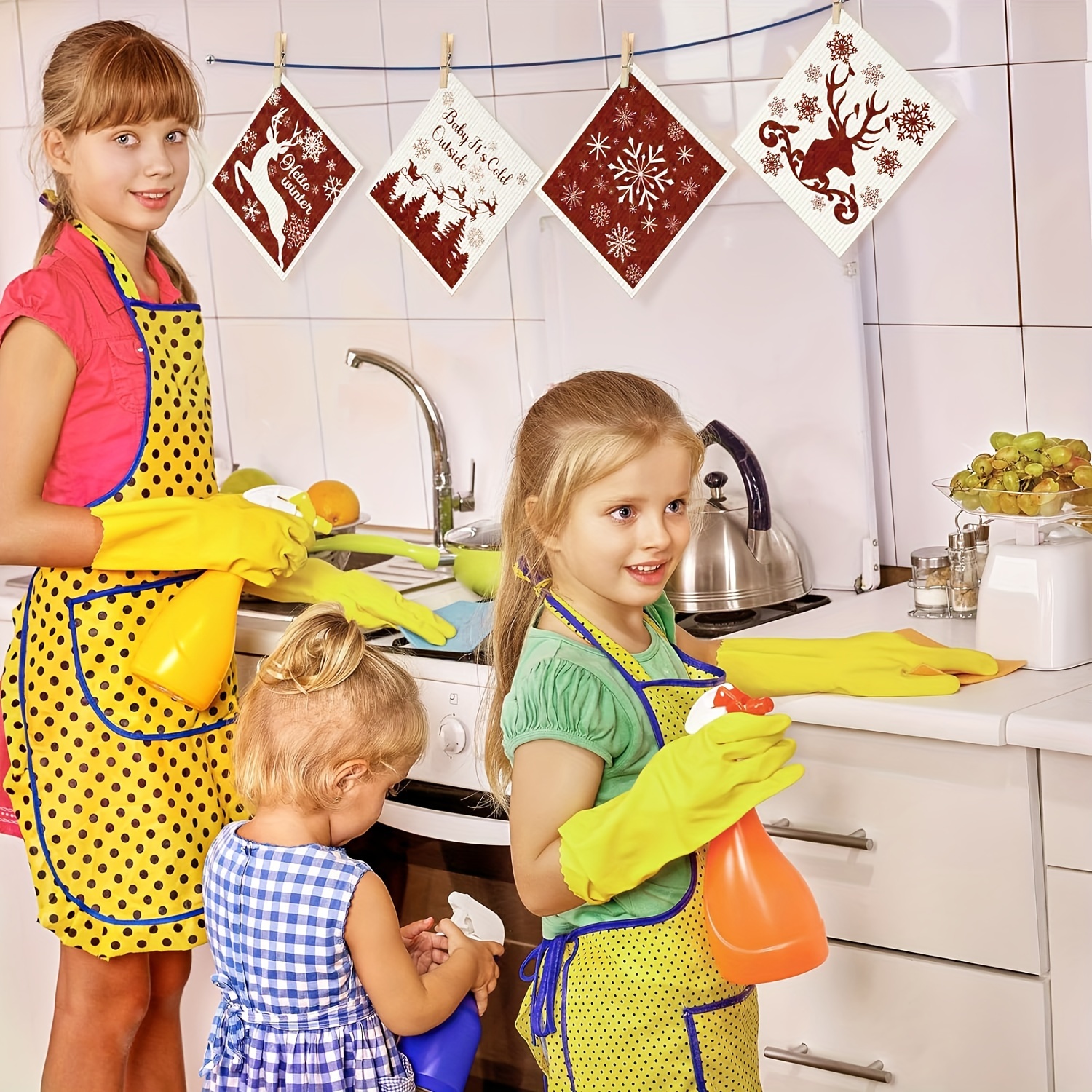 Christmas Kitchen Towels High Water Absorption Cotton - Temu
