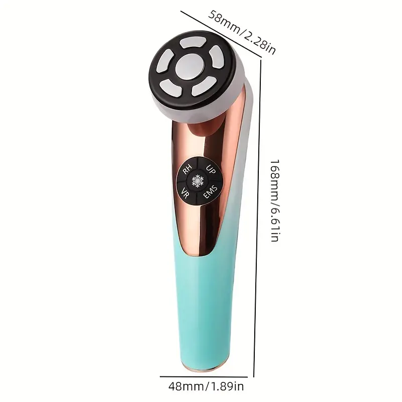 face massager galvanic facial machine radiofrequency skin tightening device household ems microcurrent ice compress face machine beauty eye instrument green details 3