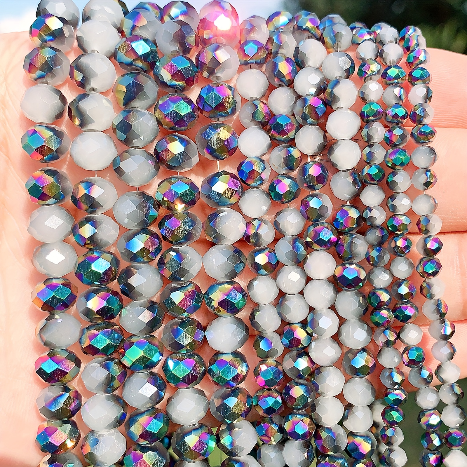 Diameter Sparkling Crystal Beads Faceted Glass Beads Bulk - Temu