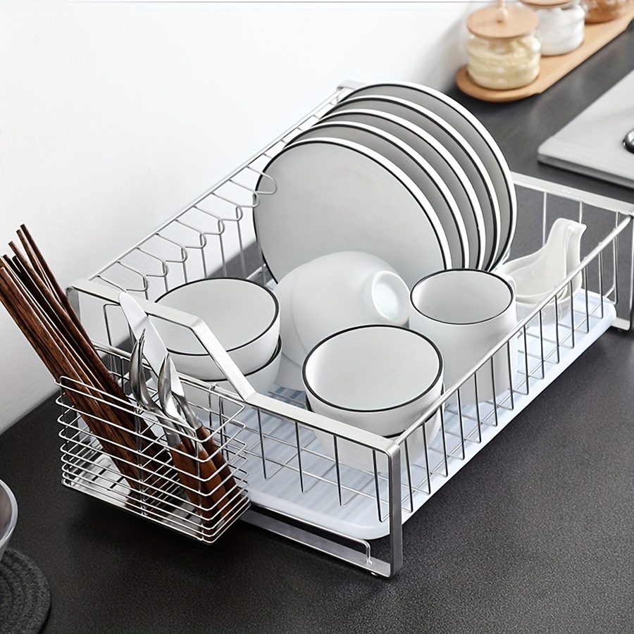 Dish Drying Rack, Dish Rack, Anti Rust Dish Drying Drainer, Cutlery Tray  Holder, Kitchen Rack, Minimalistic Plate Holder, Pan Holder Stand, Space  Saver For Kitchen, Home Kitchen Accessories - Temu