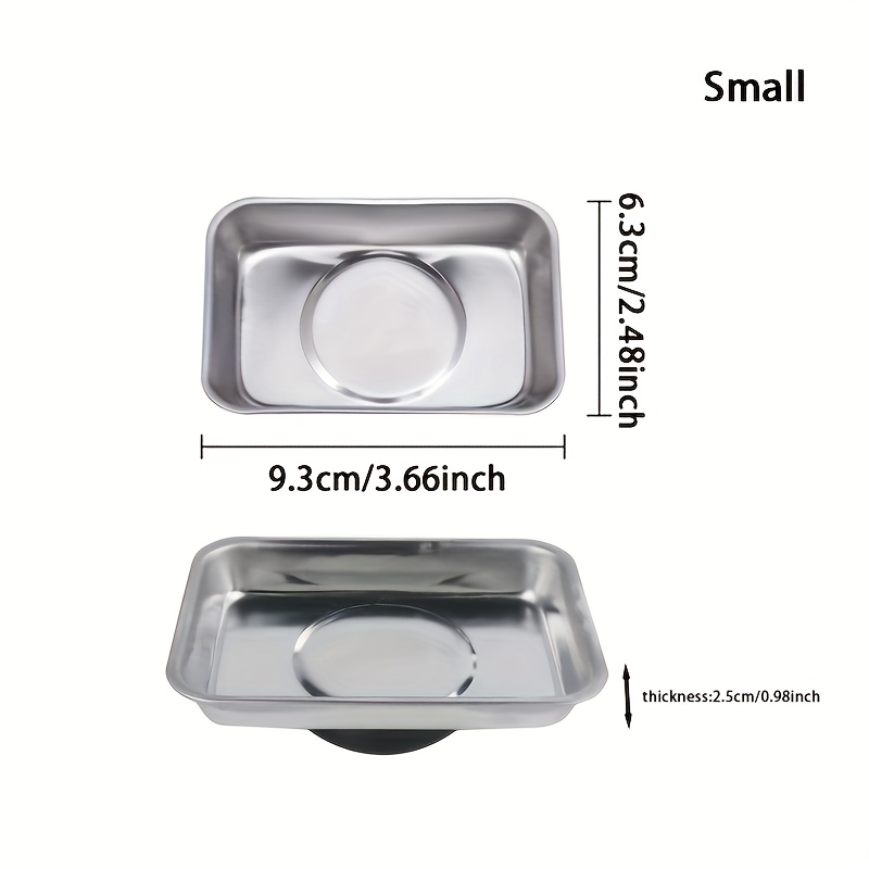 3/4/6 Inches Magnetic Tray Organizer For Screws Nuts Bolts Stainless Steel  Magnetic Parts Bowl Hardware Tool Plate Round Holder