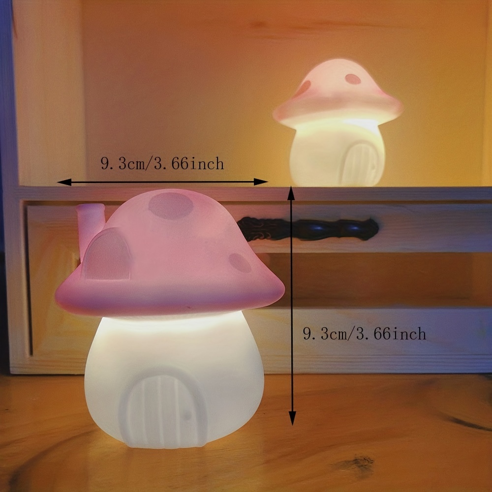 kawaii mushroom led night light add a magical glow to your bedroom decor