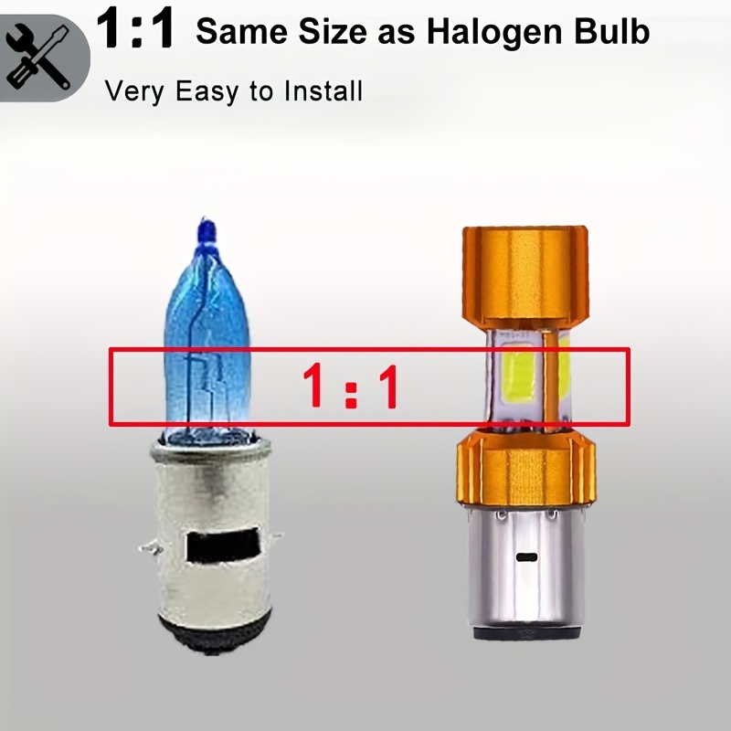 H4 Ba20d Led Motorcycle Headlight Bulb 11v 60v 6500k Moto - Temu