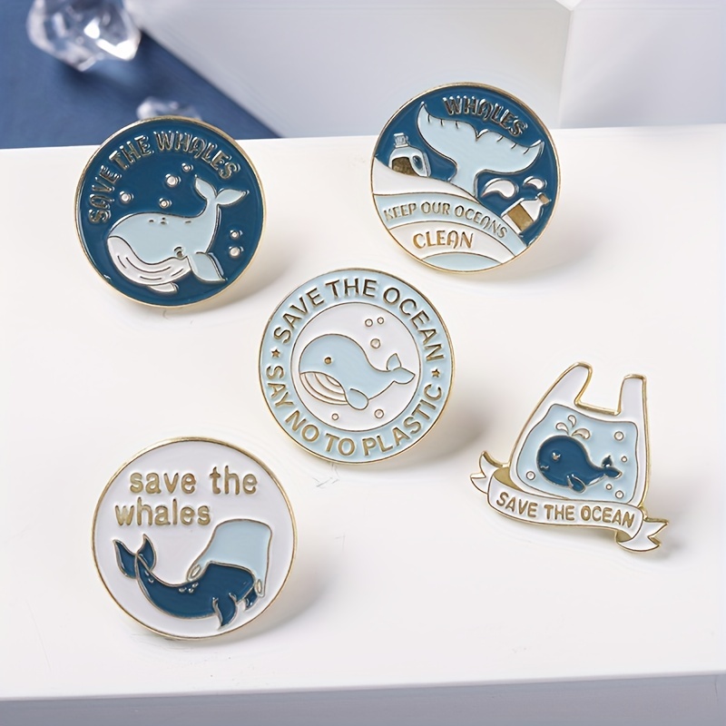 Humpback Whale Tail On The Sea Enamel Pin Badges