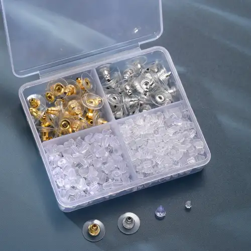 Wholesale 300PCS Soft Earring Backs Clear Back Pads Rubber Bullet Clutch  Stoppers Replacement