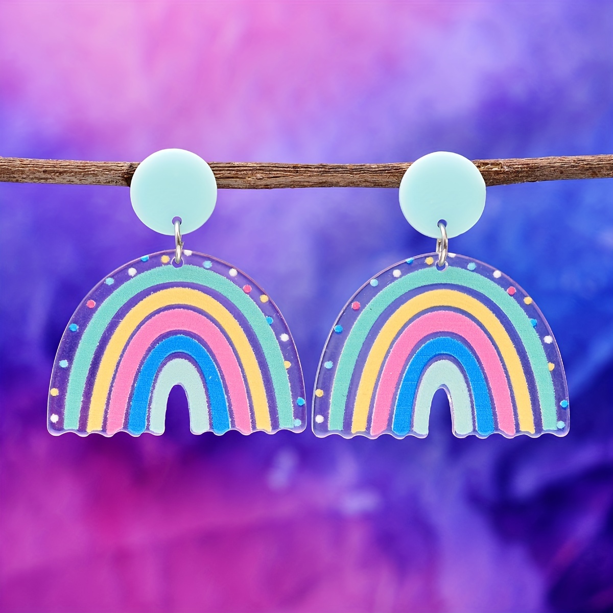 Colorful Acrylic Earrings Jewelry Rack Rainbow Cloud - Temu