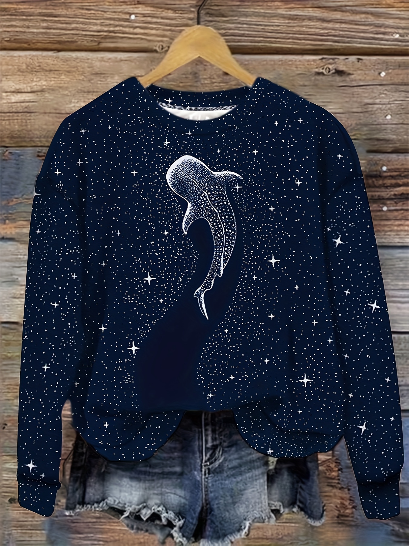 Animal Print Sweatshirt Plus Size Casual Long Sleeve Crew Temu Canada