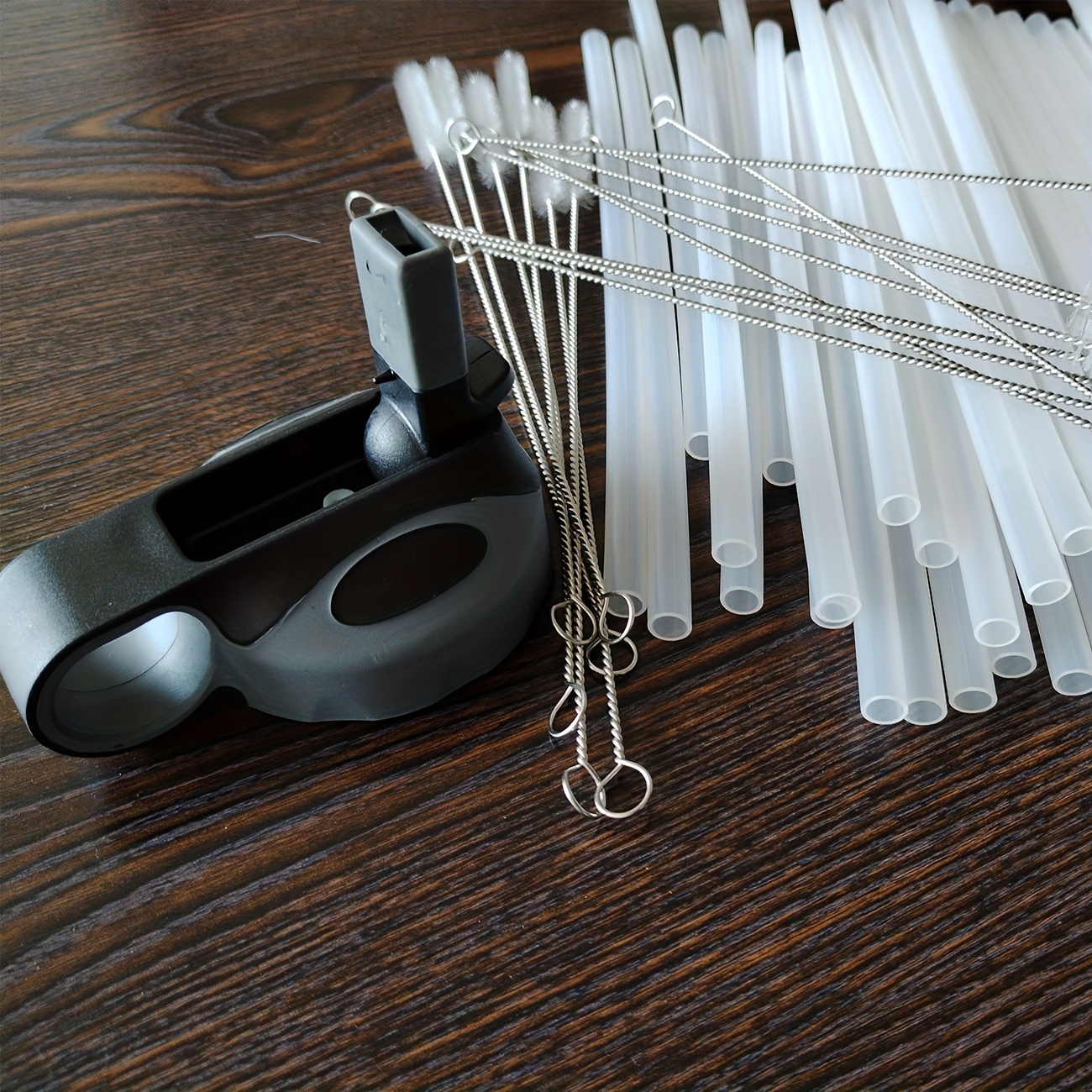 Reusable Clear Plastic Straws Replacement With 2 Straw Cleaning