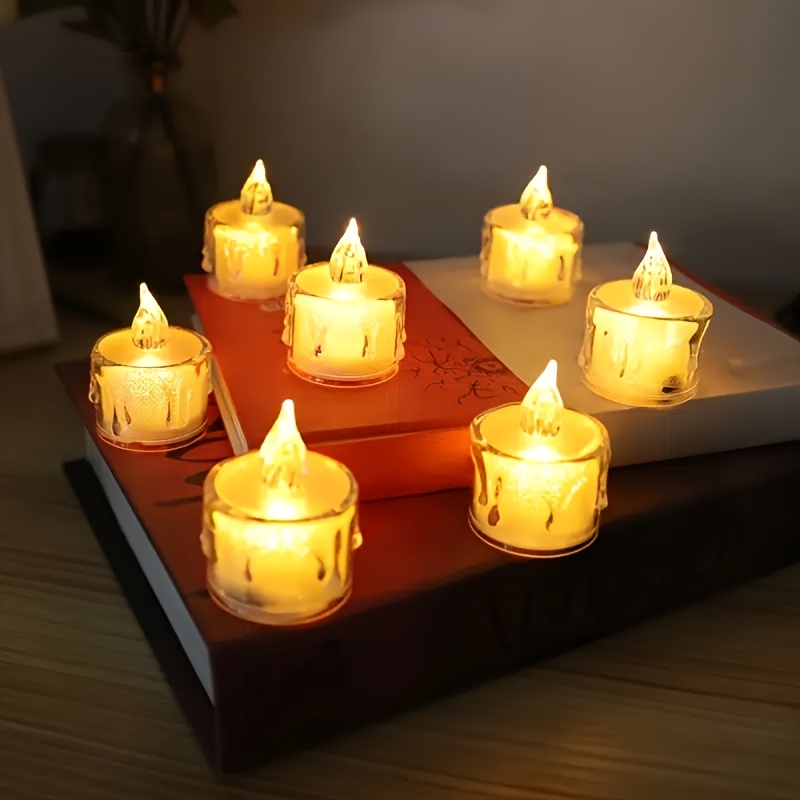 1pc Led Electronic Candle Lamp, Portable & Creative Desk Night