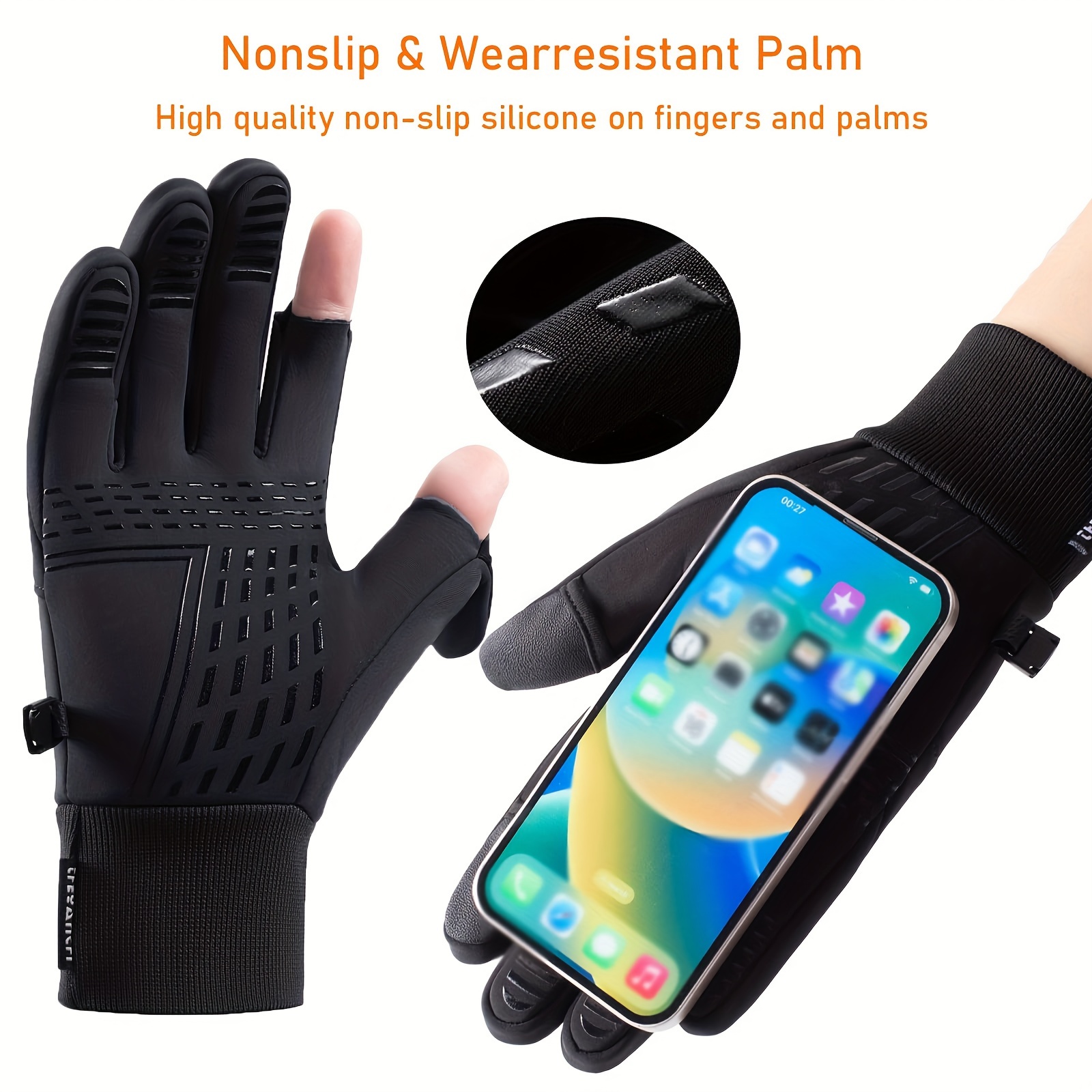 Fishing Hiking Ski Full Finger Gloves Winter Warm Touch Screen Non-slip  Mittens