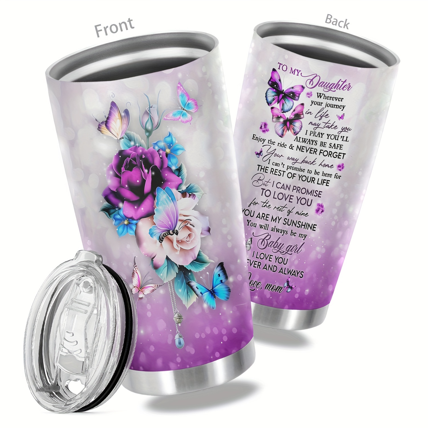 Butterfly and flowers watercolor Starbucks Reusable cold cup