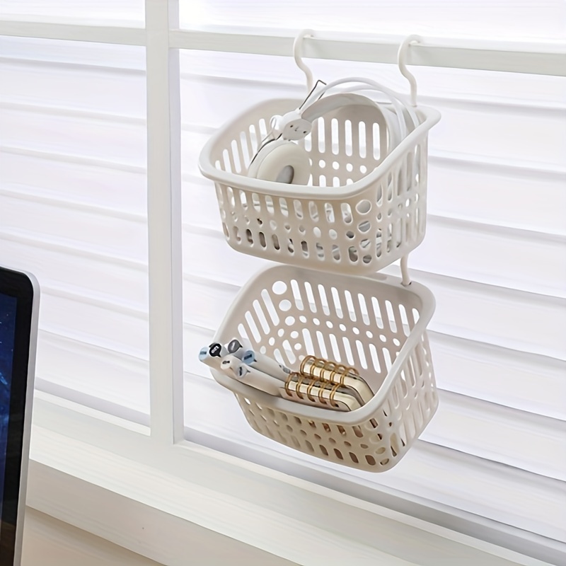 1pc Bathroom Single Hook Hanging Basket For Sink Storage And Bedside  Shelving Stackable Shower Caddy Organizer