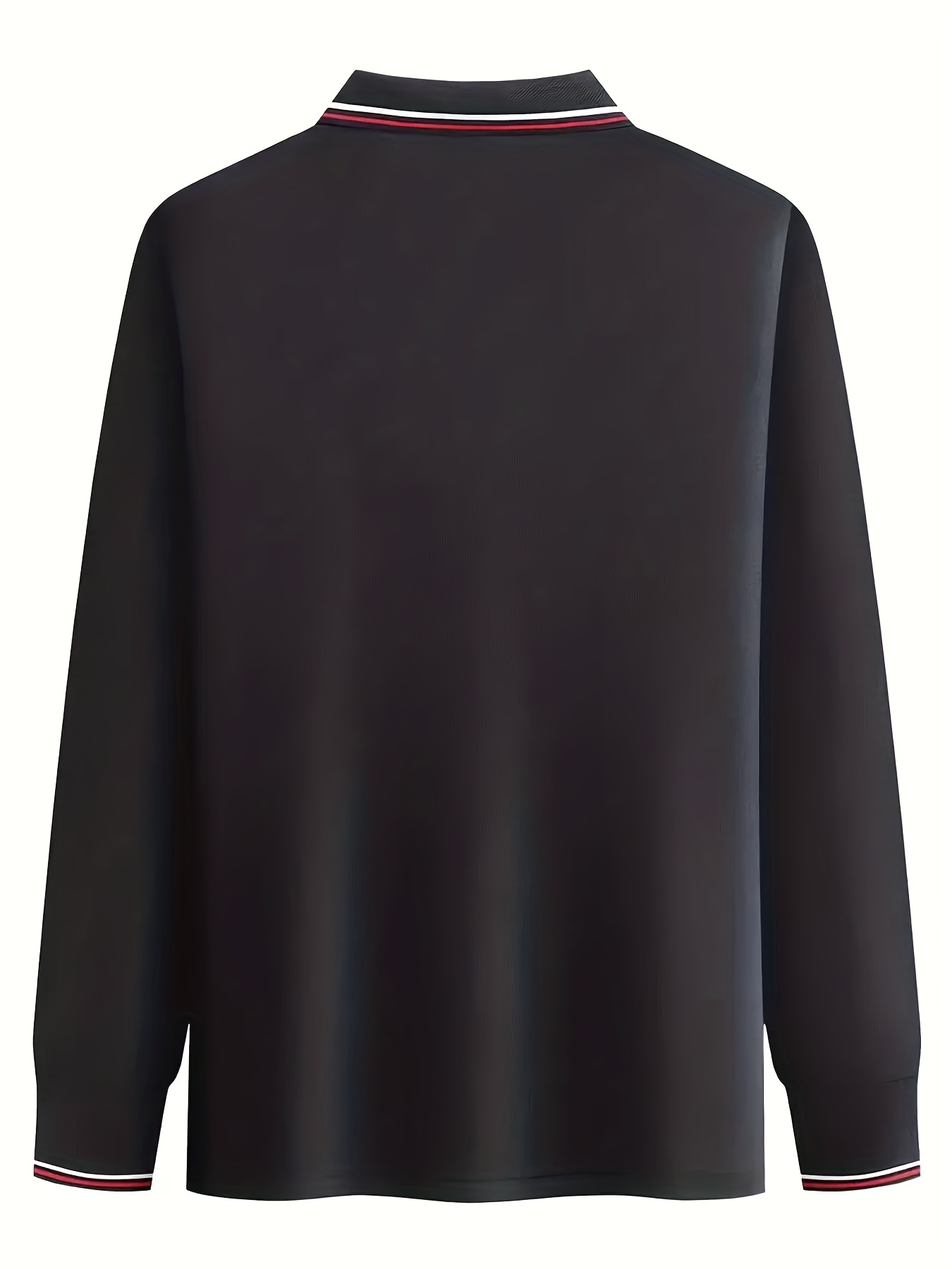 Men's Geometry Print Long Sleeve Polo Shirt Casual Slightly Stretch Breathable