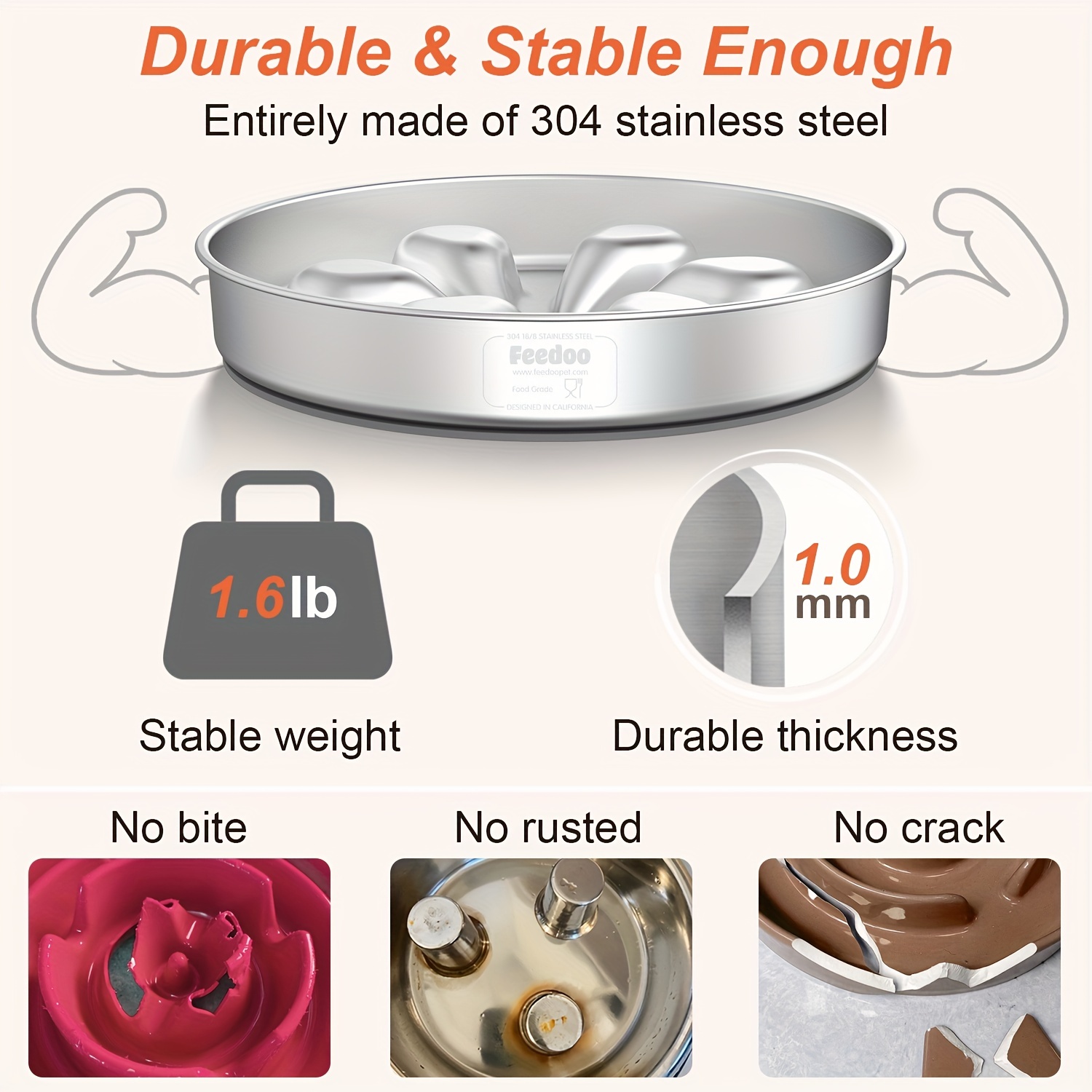 Stainless Steel Dog Food Bowl, Slow Feeder Dog Metal Puzzle Bowl Water Bowl  For Small And Medium Sized Dogs - Temu United Arab Emirates
