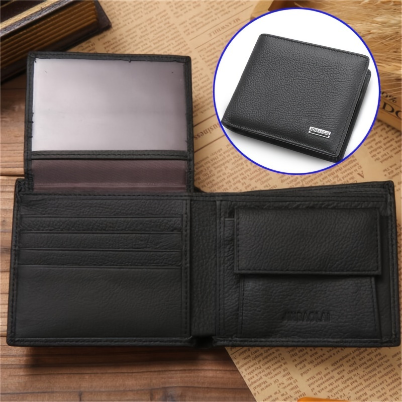 1pc Men s Retro Multi card Wallet PU Leather Short Coin Purse Visible ID Identity Card Large Window