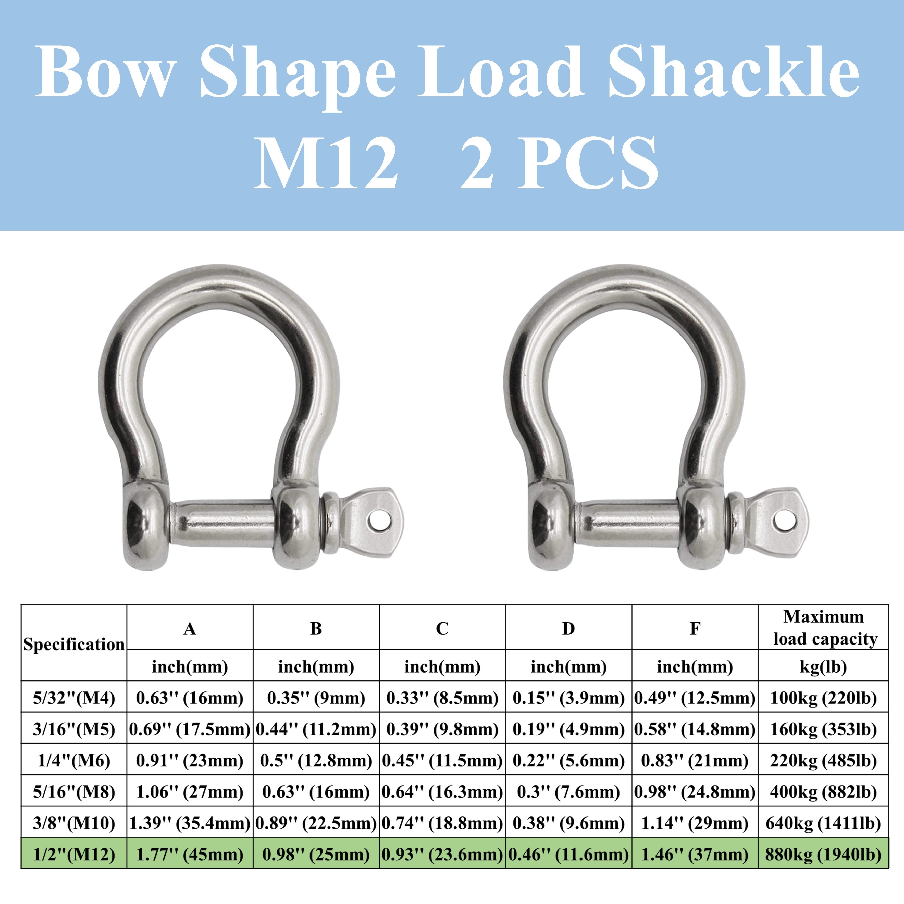 Shackle 304 Stainless Steel D Shape/ Bow Shape Load Shackle - Temu