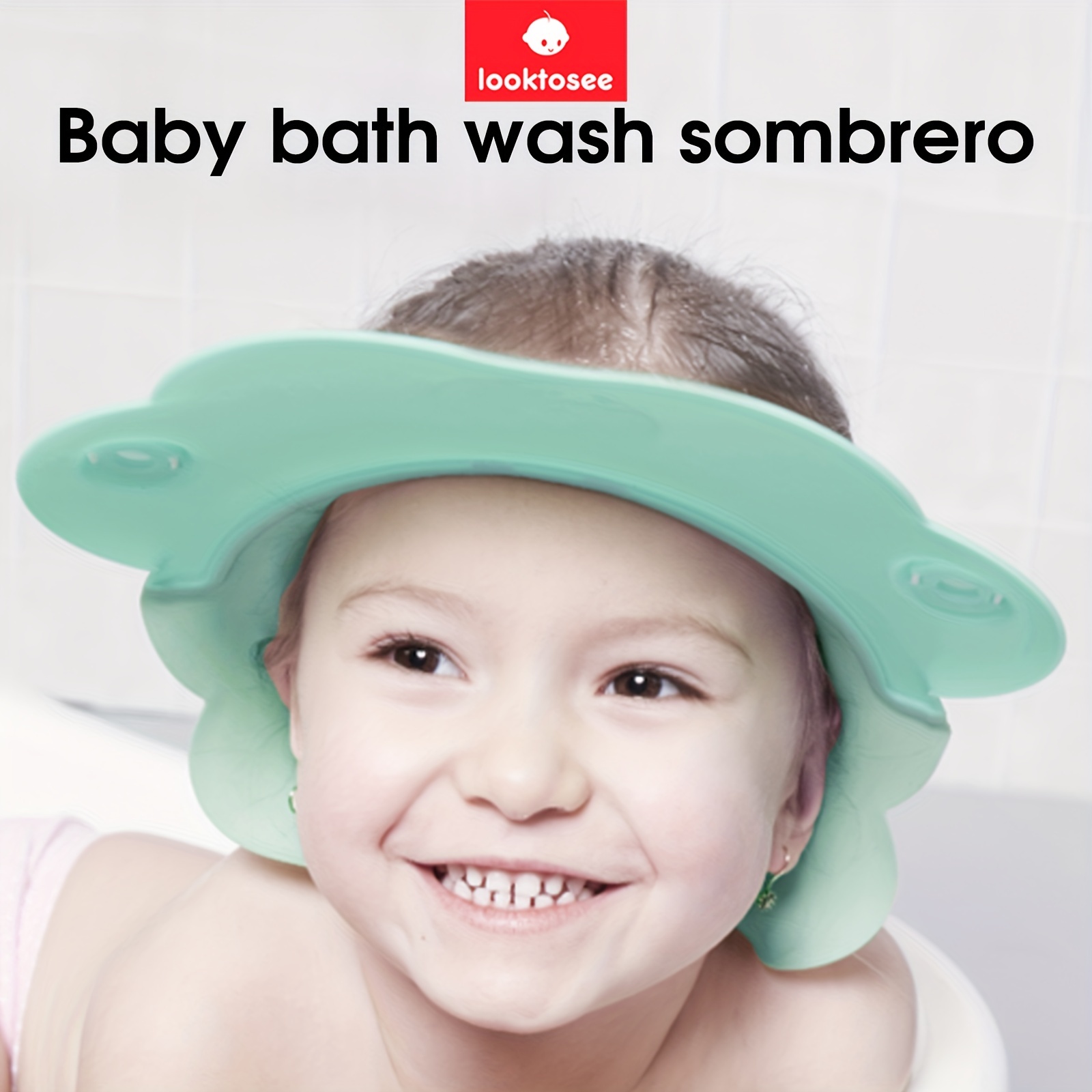 Gorro de ducha para niños, gorro de ducha para bebé, lavado de baño, champú  y enjuague, sombrero ajustable, visera de protección para niños pequeños y