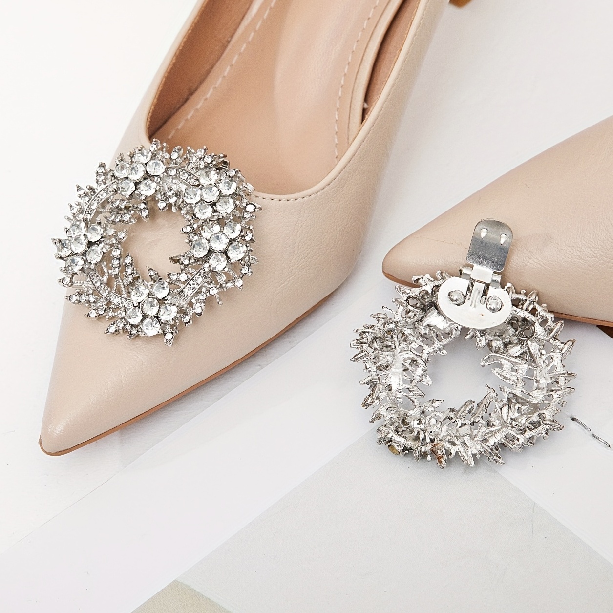 1/2pcs Trendy Shiny Shoe Clips For High Heels, Dress Hat Clips For Wedding  Party