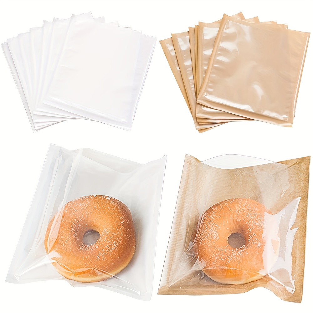 Quotidian - Bolsas de papel pequeñas planas a prueba de grasa de 3 x 5  pulgadas para panadería, galletas, dulces, postres, chocolate, jabón