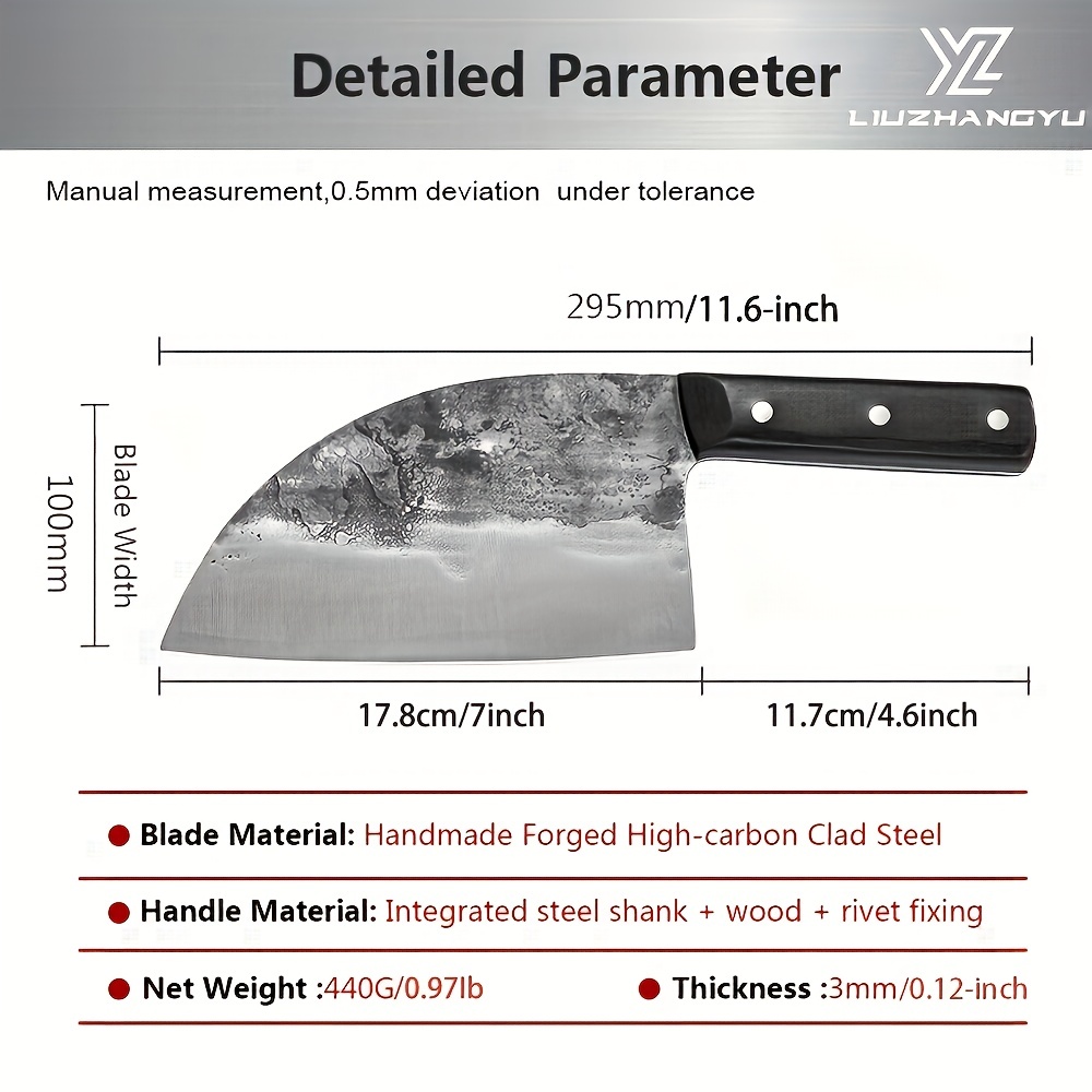 Manganese Steel Heavy Duty Meat Cleaver Chef Knife Butcher Chopper