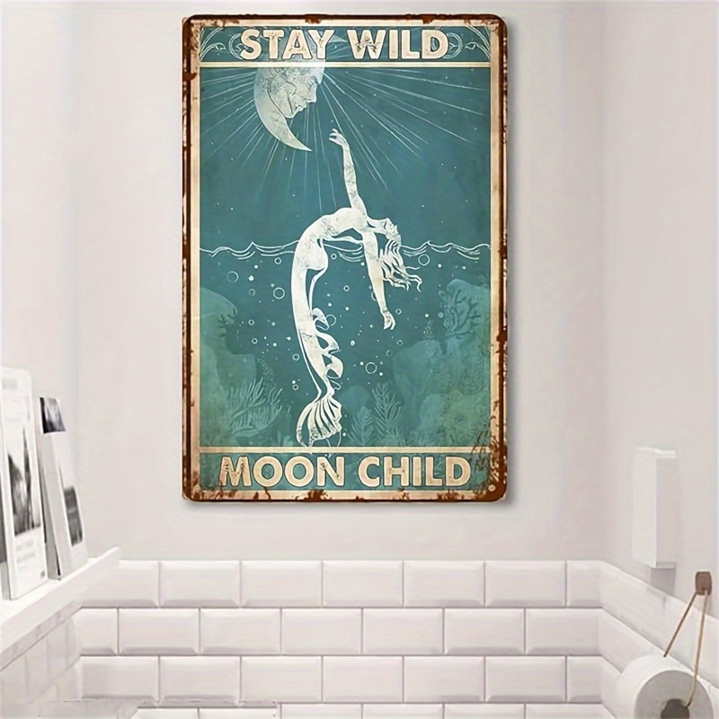 Decor Vintage Metal Tin Signs Diver Mermaid Tin Sign Wall - Temu