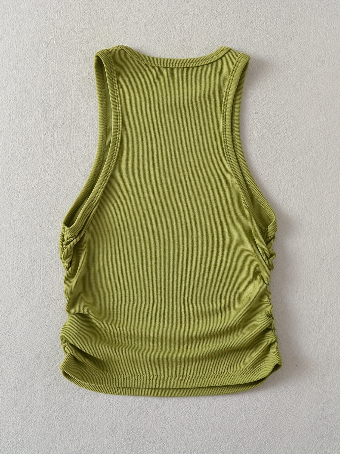 Side Ruched Tank Tops Y2k Crew Neck Tank Tops Summer Women's - Temu Canada