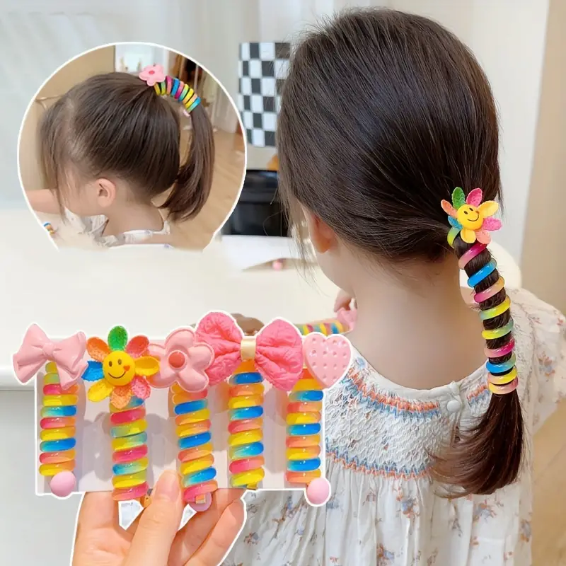 Telephone Wire Shaped Hair Rope New Fashion Cute Rainbow - Temu
