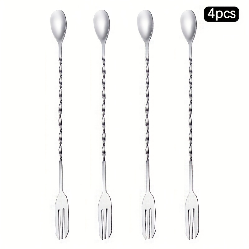 White Mixing Spoons 4 Pcs