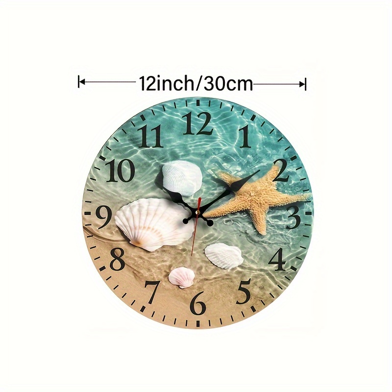 TEMU 1pc Wall Clock, Living Room Decorative Wooden Round Craft Wall Clock, Bedroom Silent Wall-mounted Modern Clock, Battery Not Included