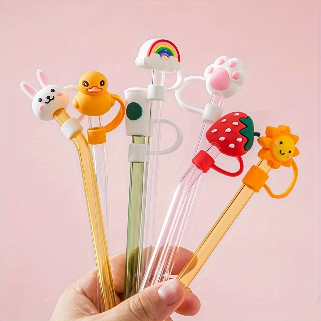 Christmas Series Straw Reusable Dustproof Silicone Straw - Temu