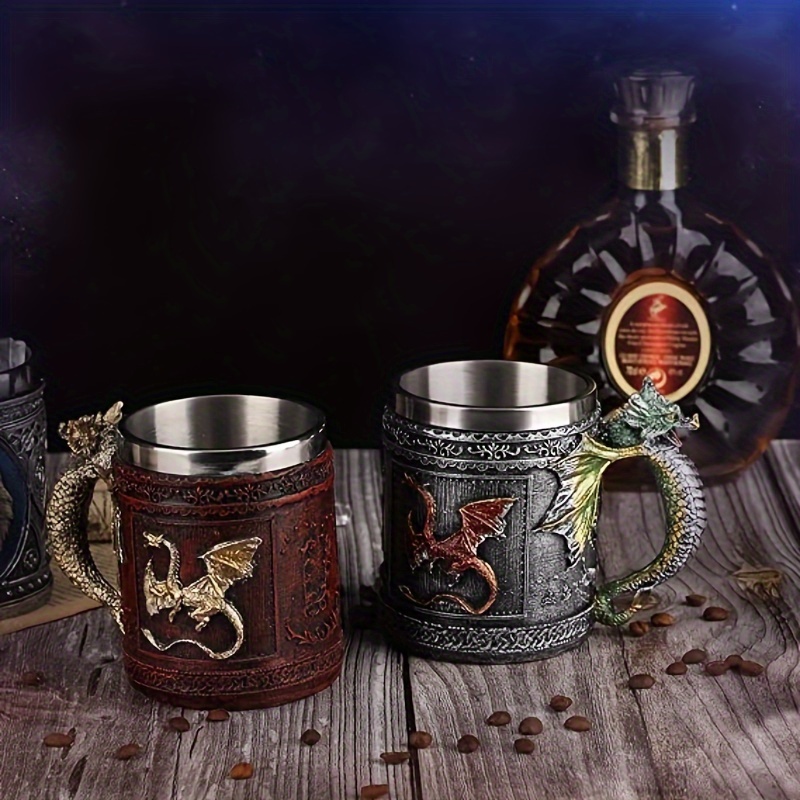 Halloween Gift Vintage Stainless Steel Dragon Beer Cup Skull - Temu