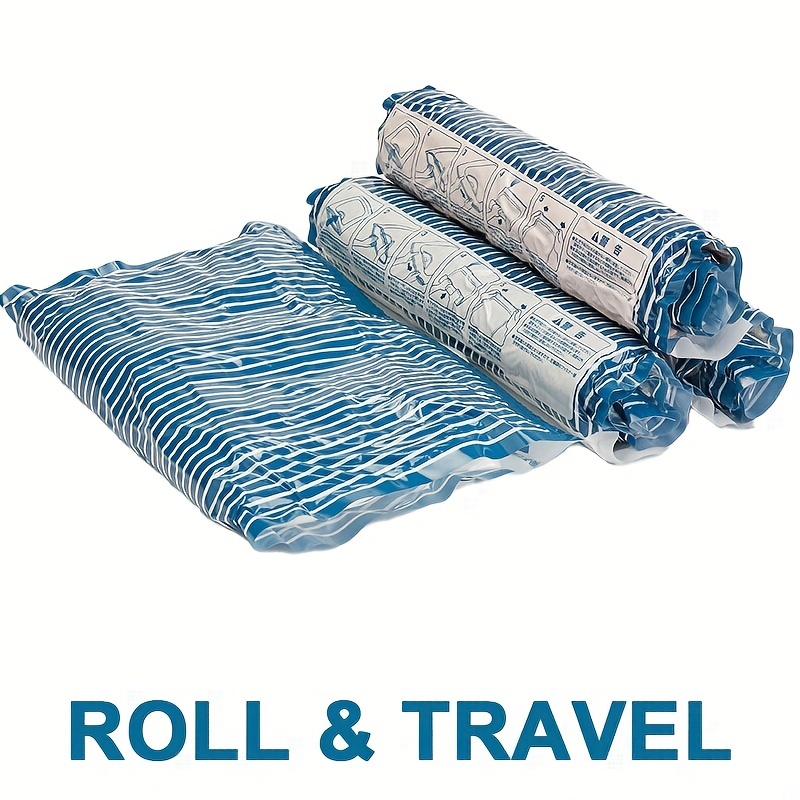 Compression Bags for Travel - Roll-Up Space Saver Vacuum Storage