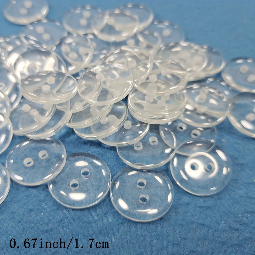 E-shop 50 Stück/Packung, 1 cm, 1,5 cm, 1,7 cm Transparente Hemdknöpfe