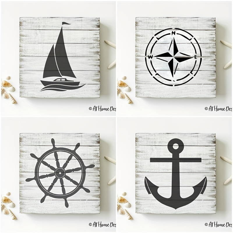 Beach Themed.nautical.sailboat.anchor.slogan.painting Stencils For Wall Painting.pyrography