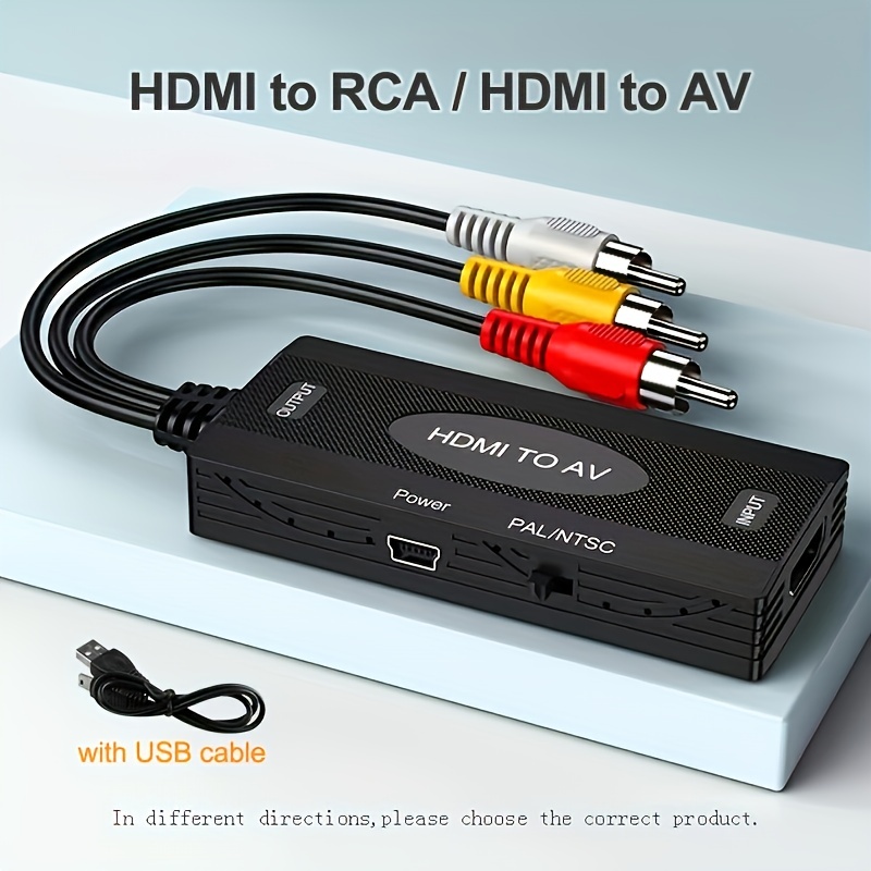  Convertidor HDMI a RCA, HDMI a AV 3RCA CVBs compuesto de vídeo  adaptador de audio compatible con PAL/NTSC para TV Stick, Roku, Chromecast,  Apple TV, PC, computadora portátil, Xbox, HDTV 