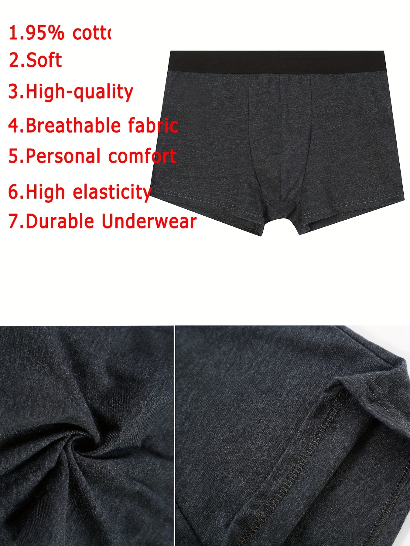 Men's Boxer Briefs Men's Underwear Cotton Breathable - Temu Canada