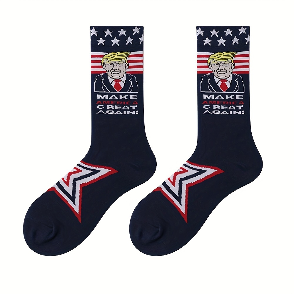 1 Par Calcetines Rayas Bandera Americana Calcetines - Temu